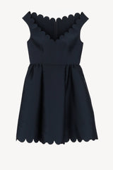 Midi dress with embellishments in navy