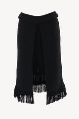 Skirt with fringes in black