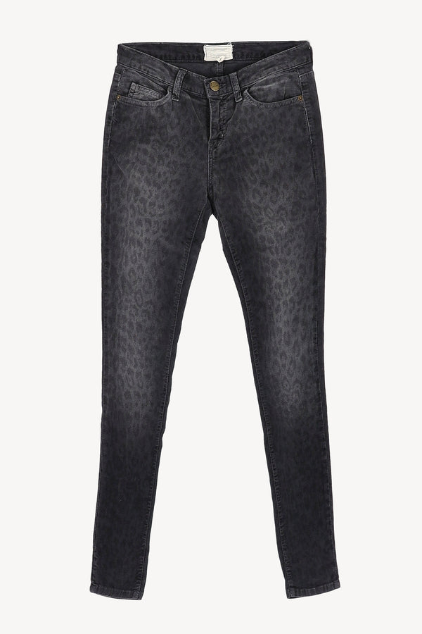 Cordhose The Ankle Skinny in Grau/Schwarz