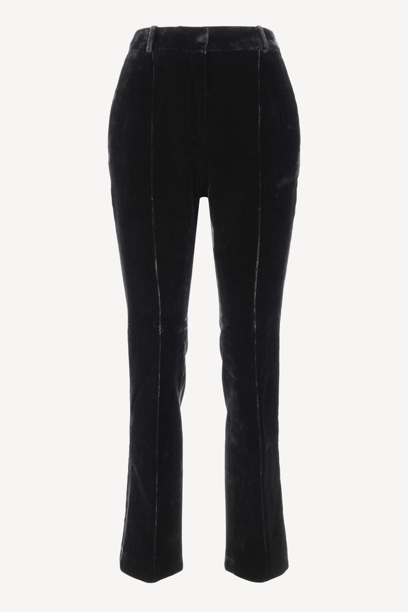 Velvet pants in black