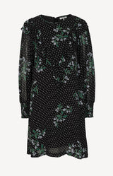 Kleid mit Print in Schwarz/Weiß/Grün