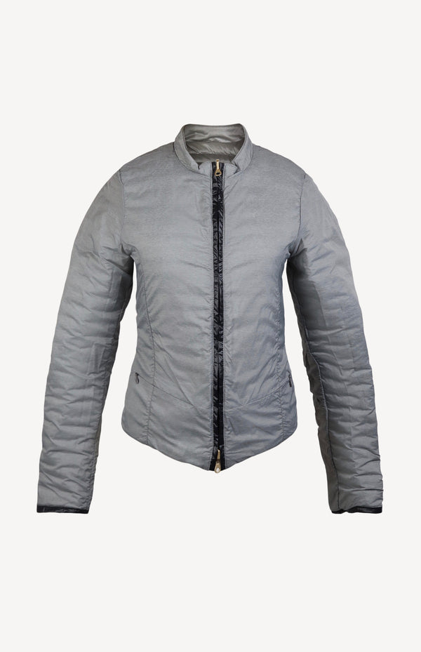 Reversible down jacket in gray