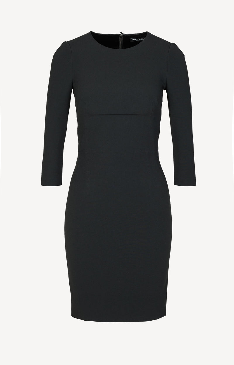 Classic dress with 3/4 sleeves in black