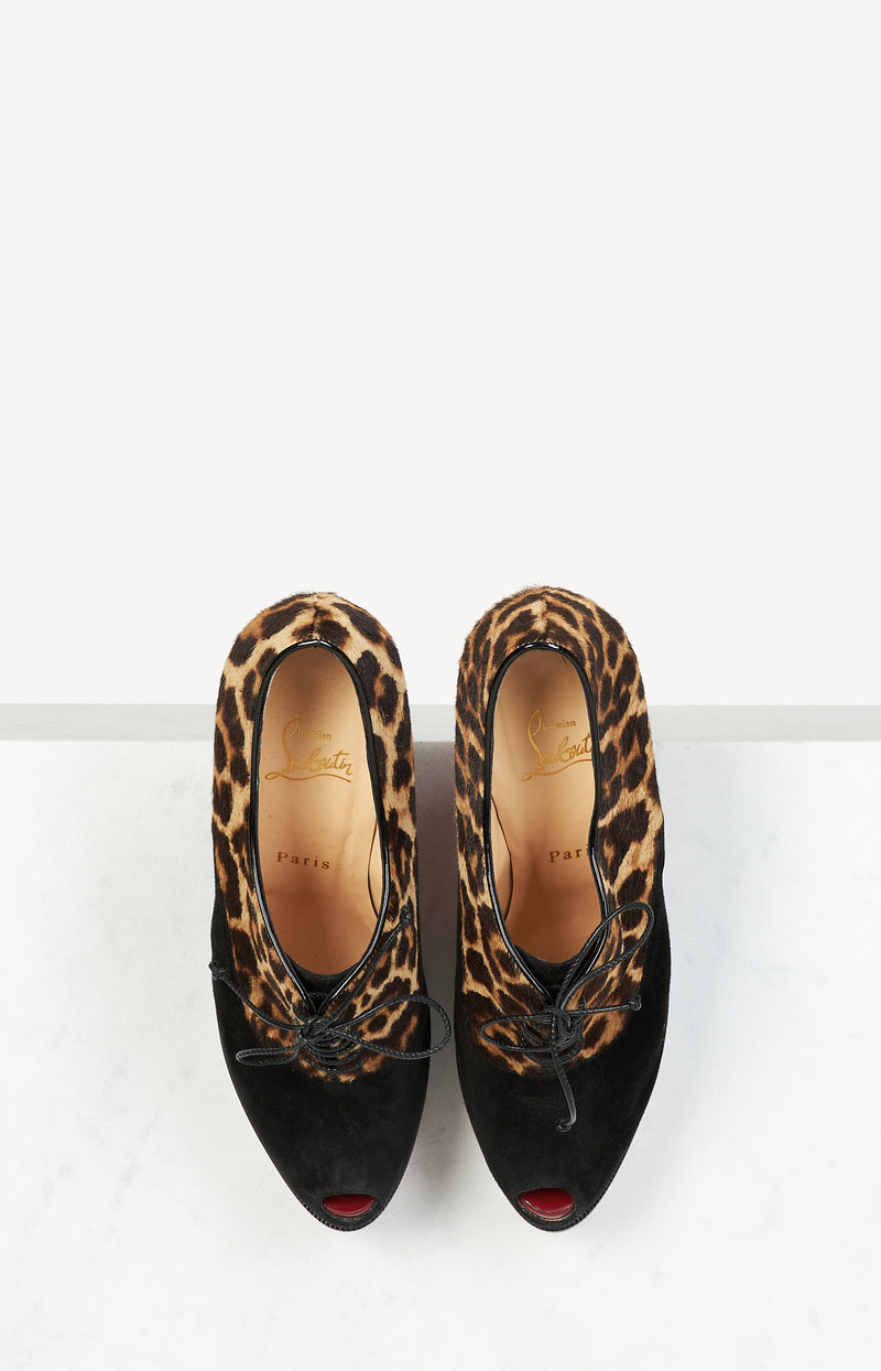 Peep Toes in Schwarz/Beige