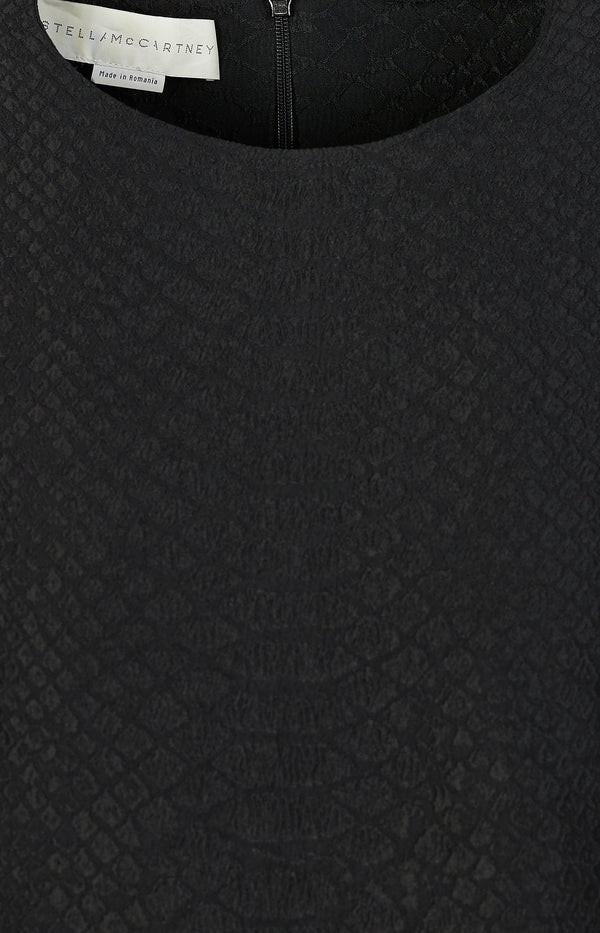 Snake print dress in black