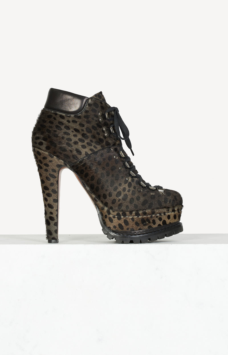 Ankle Boots Lace-Up in Schwarz/Braun