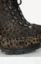 Ankle Boots Lace-Up in Schwarz/Braun