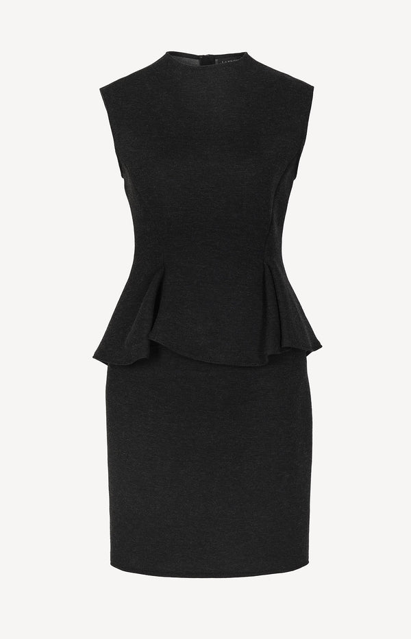 Dress with peplum in anthracite