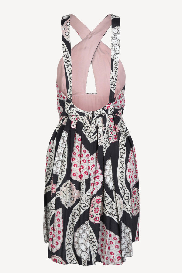 Strap dress in black / multi
