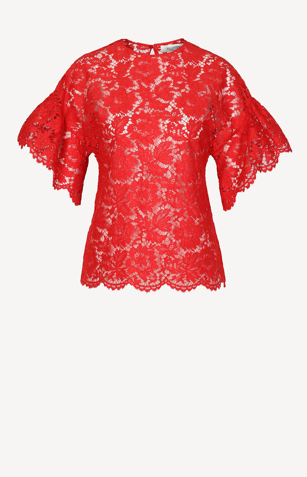Lipstick Red Lace Top