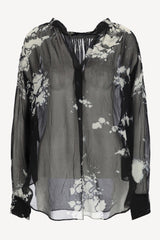 Batik blouse in black / gray