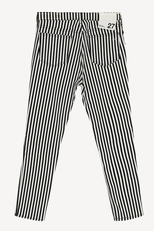 Jeans High Rise Ankle Skinny in Black/White
