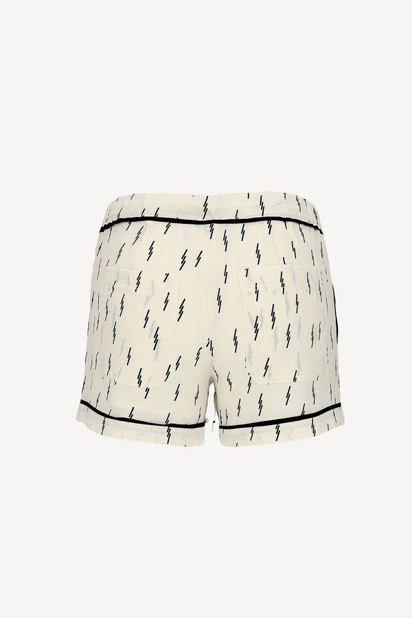 Seidenshorts in Beige/Schwarz