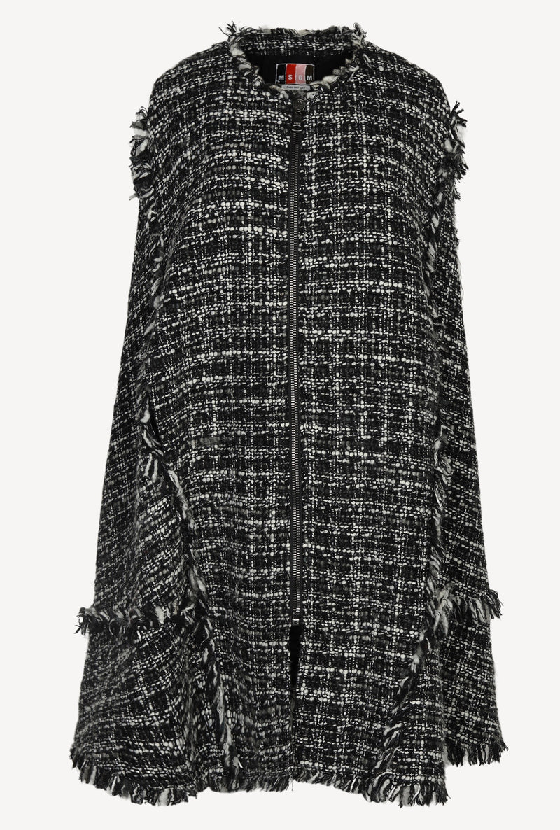 Tweedcape in black / white