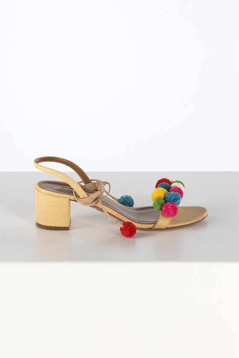 Sandals Pom Pom City in Nature/Multi