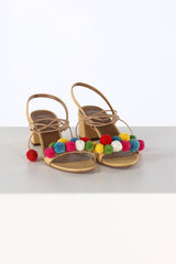 Sandals Pom Pom City in Nature/Multi