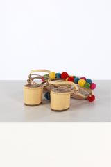 Sandals Pom Pom City in Nature/Multi