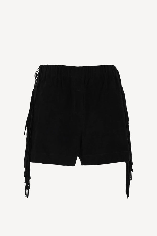 Fringe shorts in black